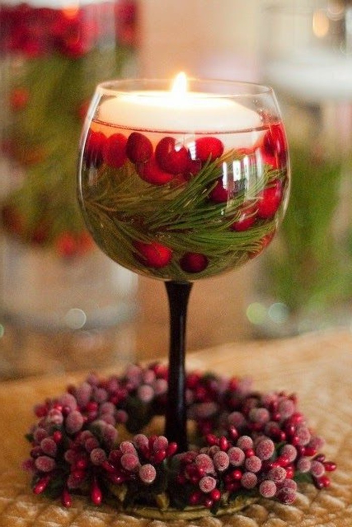 специални свещи стъклени-с-червени плодове
