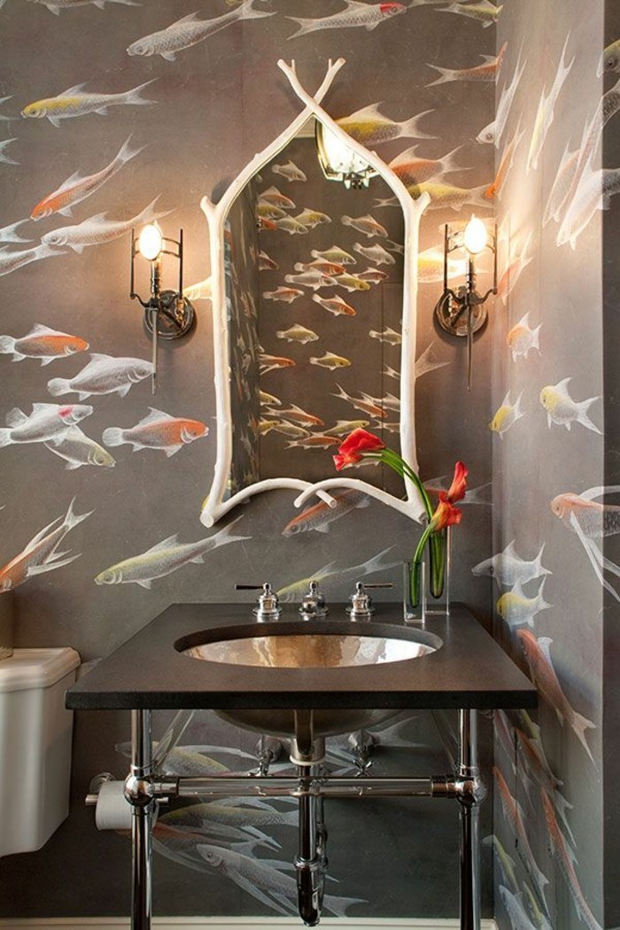 специални тапети дизайн океан риба-красива стена