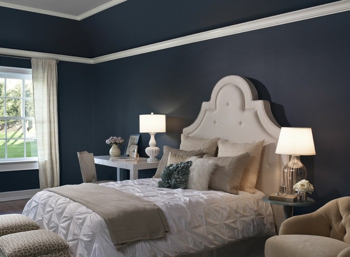 سرير تصميم جميل من تصميم لغرفة نوم لون البنزين