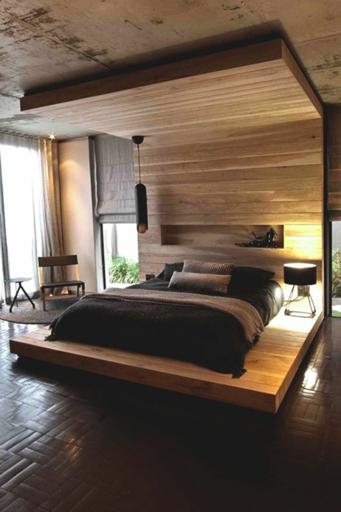 cama-diseño-madera-atractiva-modelo