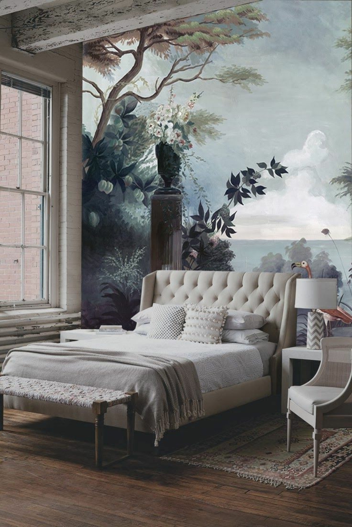 cama-make super hermosa pared