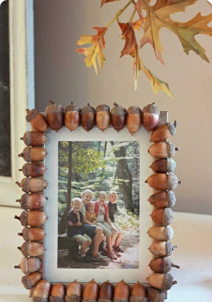 fotografija, djeca, lišće stabla, okvir ukrašen gorkim orasima