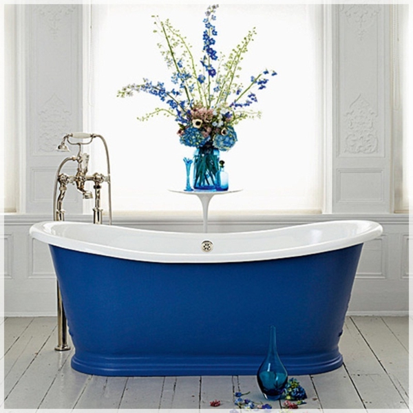 conception de bain moderne bleu pour salles de bains Retro