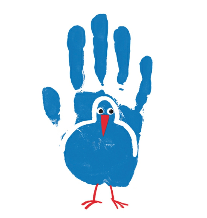 pájaro azul - imágenes de huella de la mano