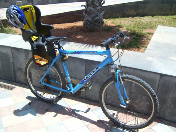 blue-polkupyörän turvaistuin polkupyörän ajatus