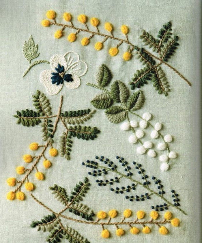 virág hímzett-of-különböző virág fajok