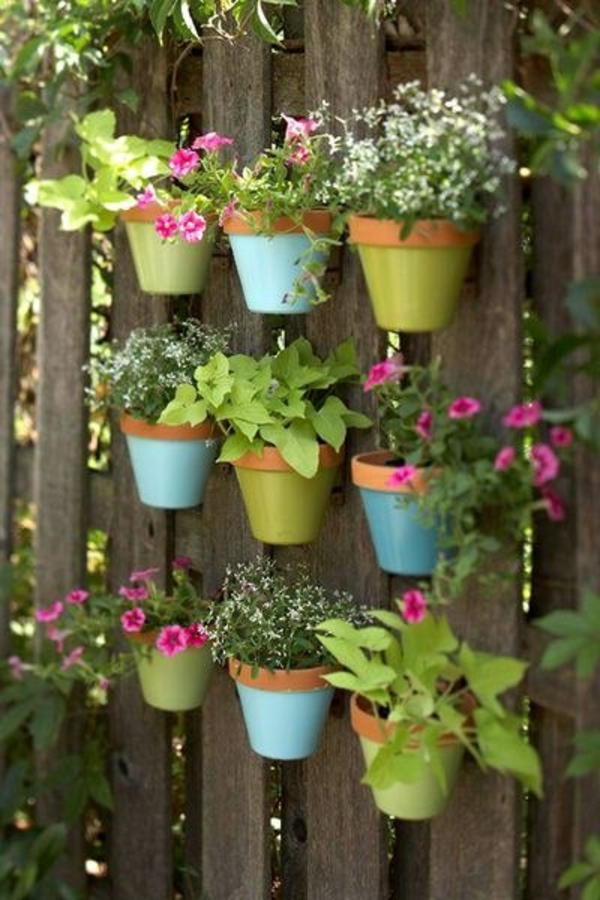 flowerpots-make-yourself - hermosa decoración para la valla