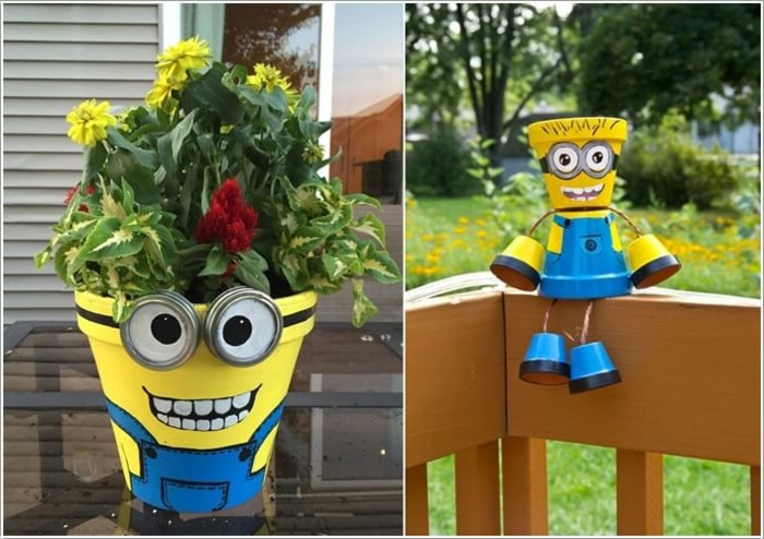cvjetne kade sadnja ideja slike minions žuti dizajn biljka ukrašavanje sebe deco ideje smiješane lonac