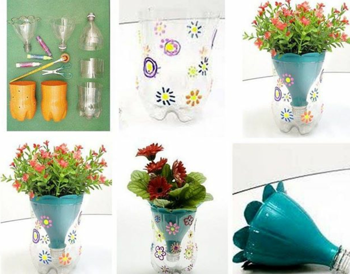 أواني الزهور، الزهرات، القنينات، القنينات البلاستيكية، تصديق، الأفكار، التصاميم، ب، الزهرات، صمم، الأزرق، design
