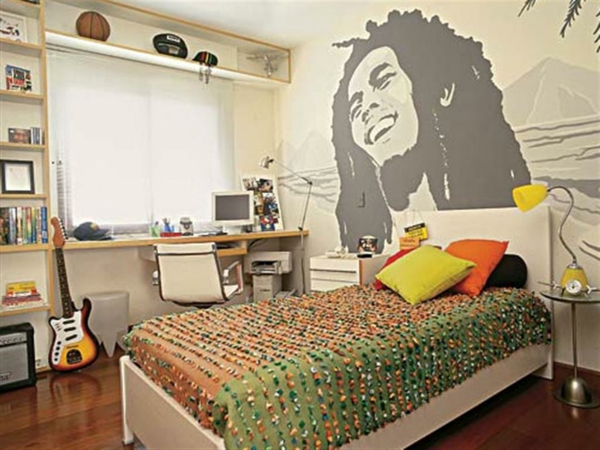 Bob Marley-to-the-wall-ifjúsági hálószobában meg