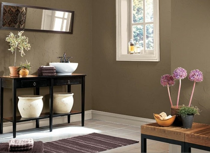 -marrón pared de diseño-baño-con-marrón-neuancen