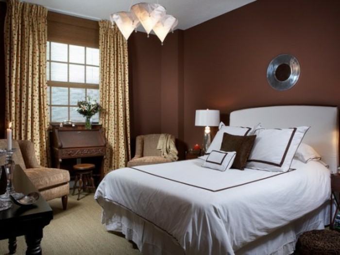 भूरे रंग की दीवार डिजाइन-भूरे-इन-बेडरूम