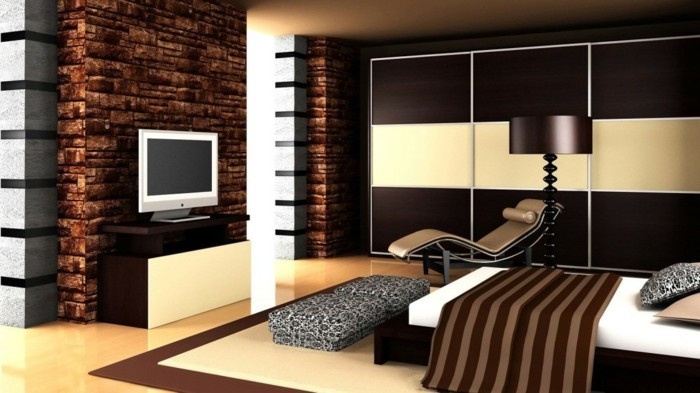 brown-wall suunnittelu-väriyhdistelmiä-with-ruskea