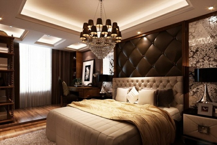 -Pared marrón diseño dormitorio-en-marrón paredes