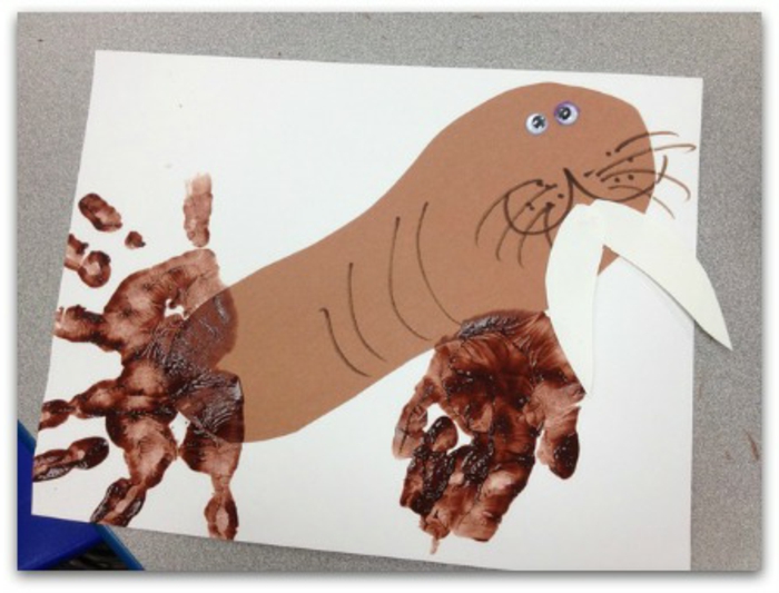 棕色海象 - 与手印图片的想法