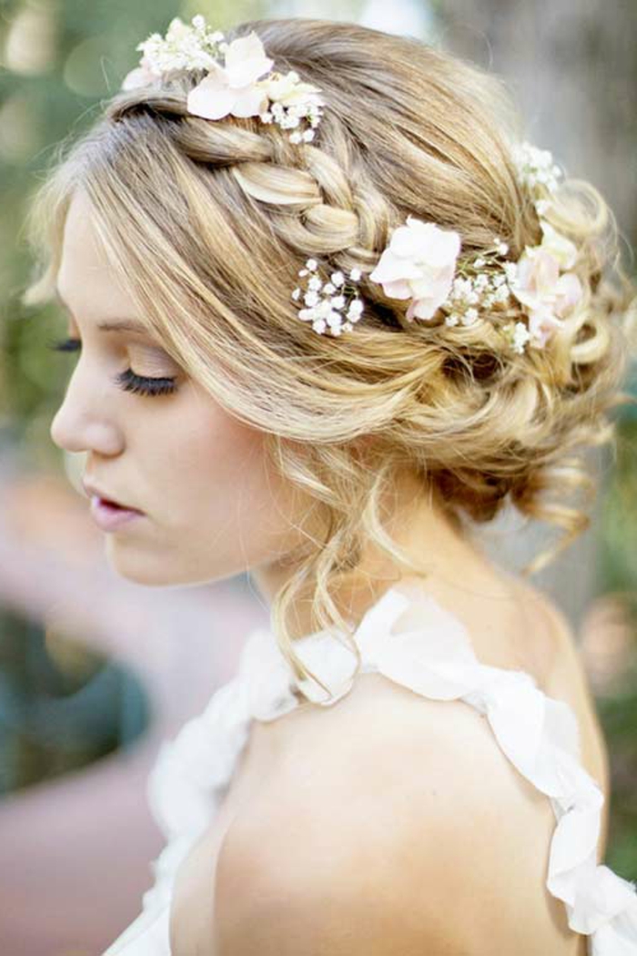 الزفاف تصفيفة الشعر، مع الزهور طموح-تصفيفة الشعر