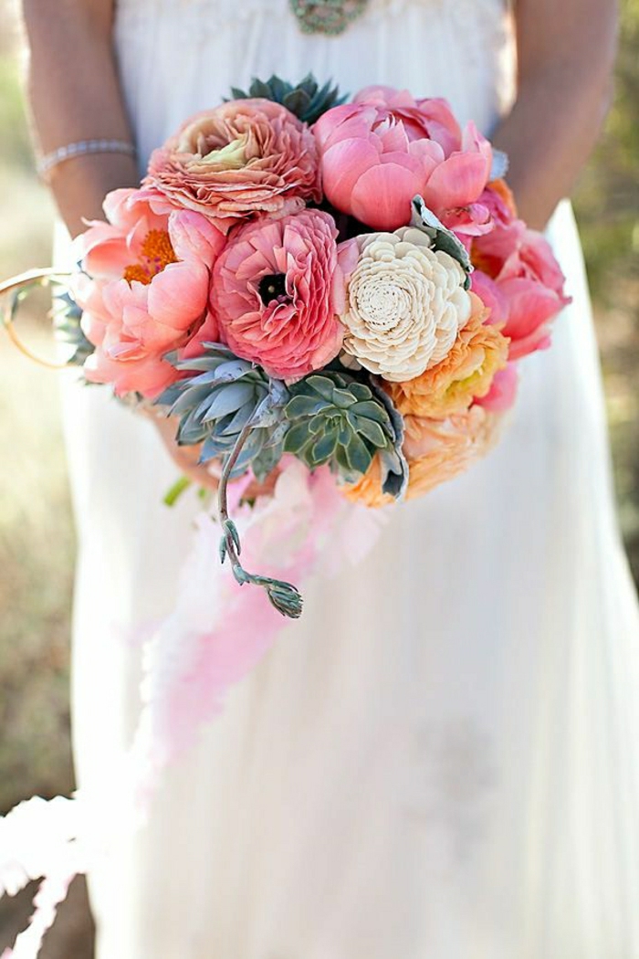 сватбен букет цветя Gorgeous розови цветове