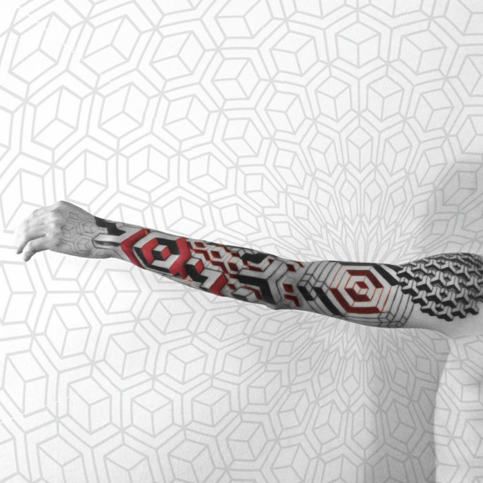 готини татуировки снимки Цветни татуировки-за-мъже-геометрични мотиви за татуиране