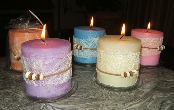 elementos decorativos para grandes velas coloridas