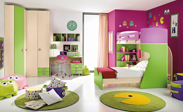 coloré-kindezimmer-moderne-conçu-- belles couleurs