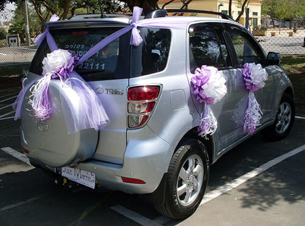 decoración fresca para coches para bodas