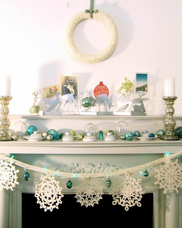 bijeli božićni ukras - viseće pahuljice s papira