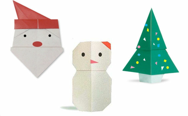 Cool Коледа оригами - бял фон