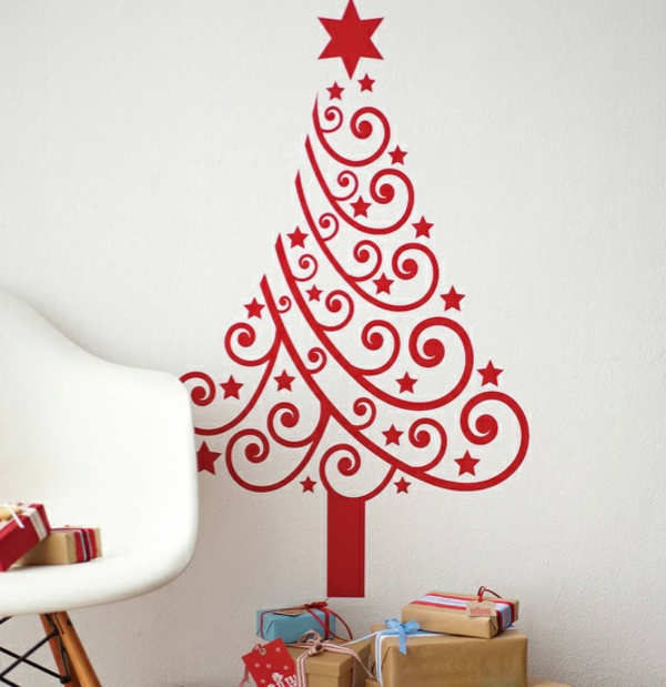 Božić-stablo-zid-naljepnica-moderne-Božić stablo ideje-promijenjena