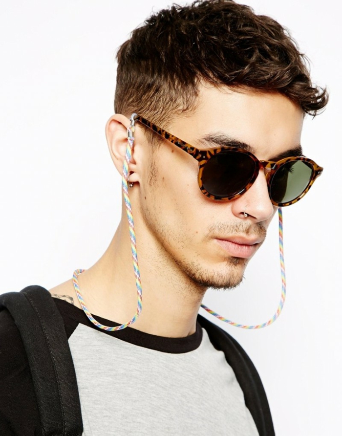 Coachella модни очила с верига колоритни идеи екстравагантни мъже лео печат очила пиърсинг носа уши