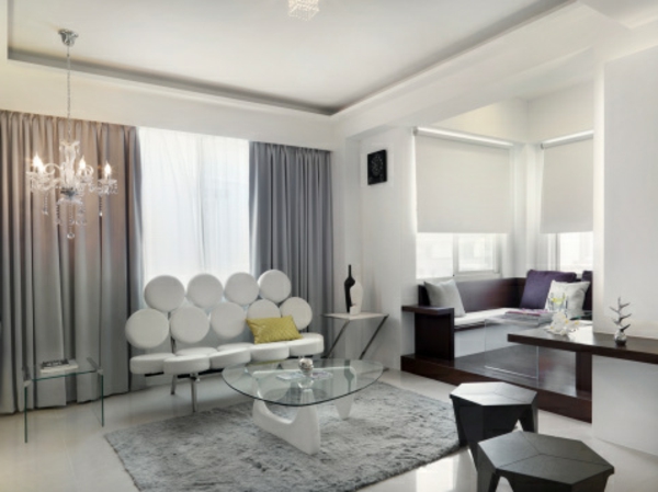 artdeco stílus - modern, érdekes fehér kanapé