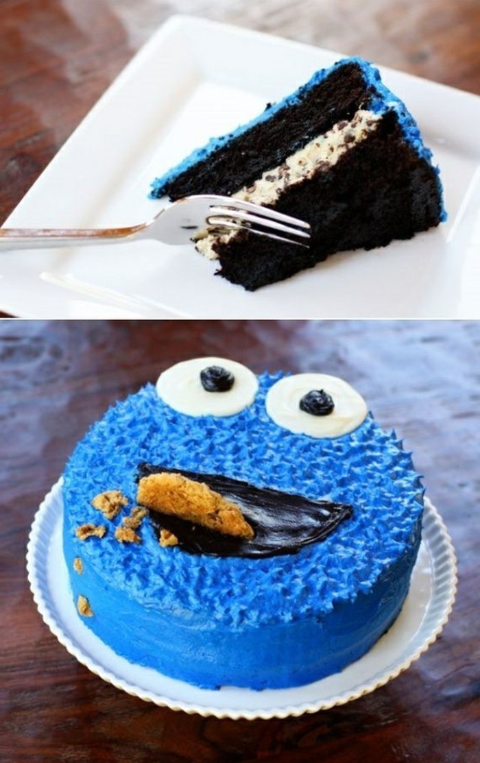 δροσερή ιδέα-για την τούρτα για τα παιδιά Γενέθλια Cookie Monster