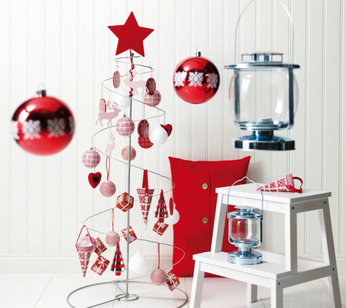 cool-Christmas-vonzó karácsonyfa piros golyó lámpások