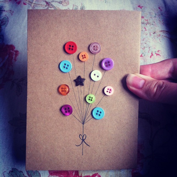 cool-kézműves ötletek-kártya-with-button-Deco- diy