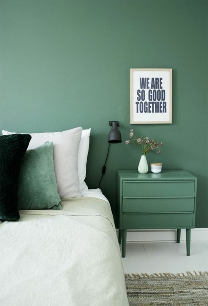 Cool-υπνοδωμάτιο-τοίχο σχεδιασμός-πράσινο τοίχους χρώμα χρώμα