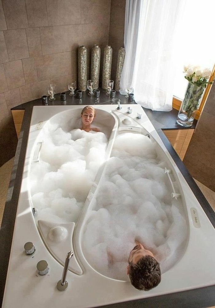 Cool Fürdőszoba díszítő ötletek Ying-Yang fürdő-férfi nő