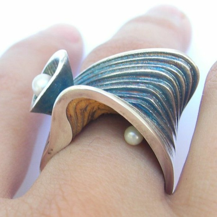 хладно модел дамски пръстен стрида Anemone Ring