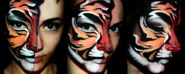 δροσερό-τίγρη-make-up-the-μισό της πρόσωπο