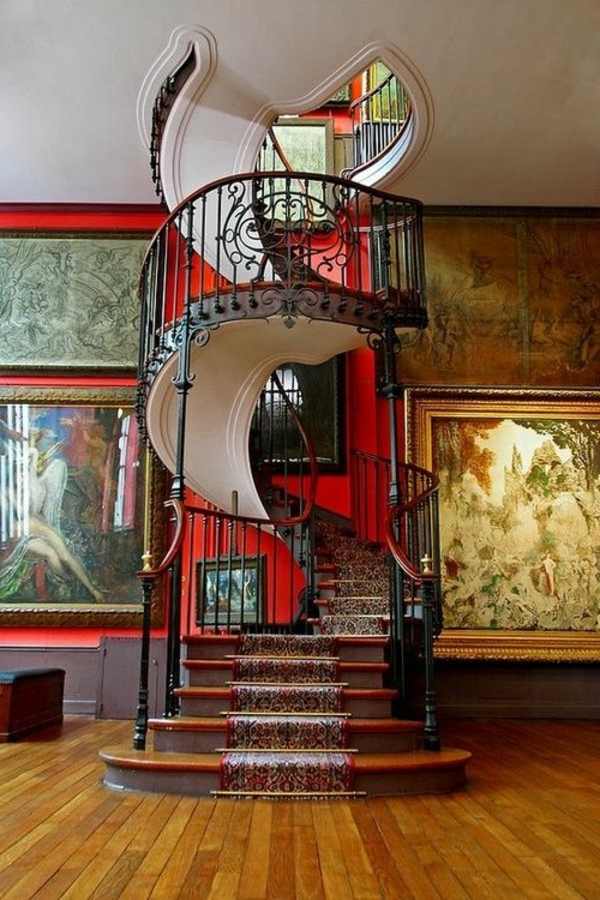 -antigua arquitectura de interiores escalera