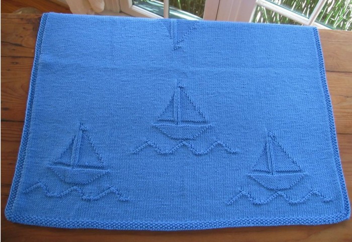 салфетка плетене на една кука-с-малки лодки