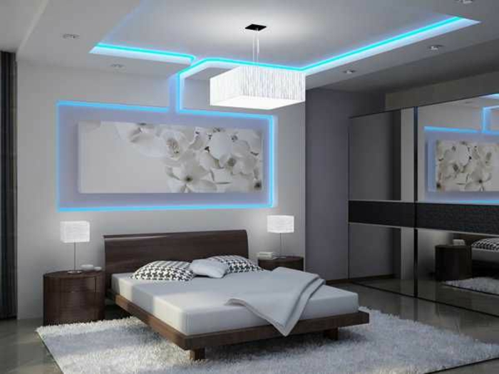 deckenbeleuchtung-za-spavaća soba-vodio-svjetlo-u-plave-boje