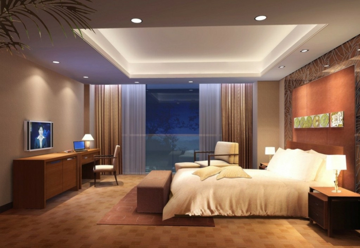deckenbeleuchtung-for-hálószoba-luxus-bed-and-a-tv