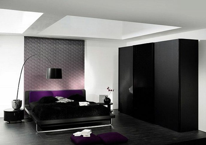 deckenbeleuchtung-para-dormitorio-negro-gabinetes