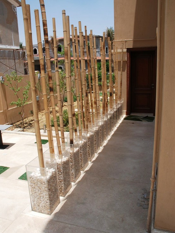 Декорация от бамбук на терасата