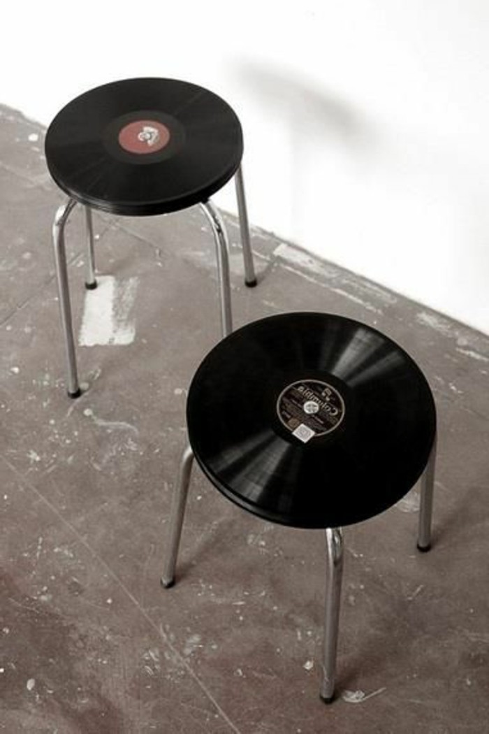Деко почивни грамофонни плочи-красивите-столове-от-schallplatten