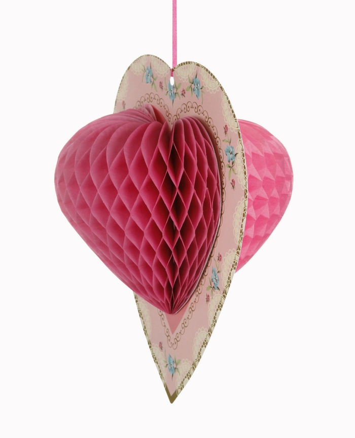 ديكو-القلب وردية نموذج من ورقة