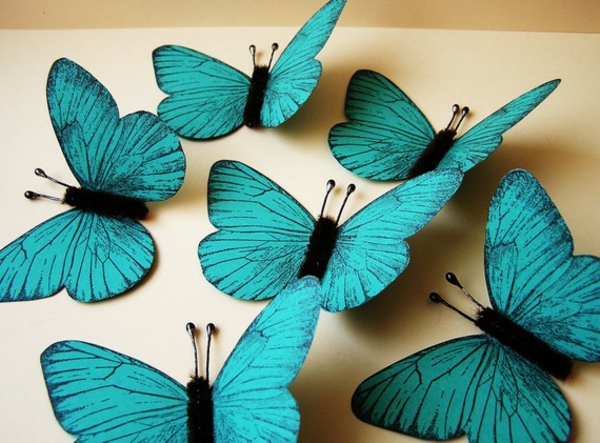 διακόσμηση-σε-τιρκουάζ χρώμα-όμορφα-διακοσμητικά-πεταλούδες