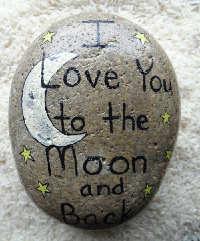 декоративен камък боядисани Moon Star Декорация обяснение в любов
