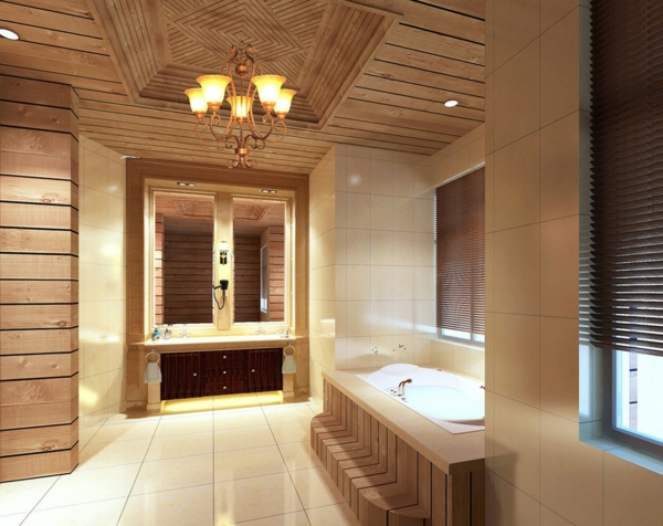 أفكار التصميم تصميم الحمام الداخلية الإضاءة مقابل على السقف
