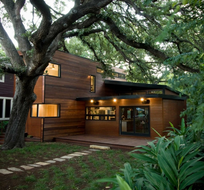dizajn Montažno-zanimljivo-drvo kuća