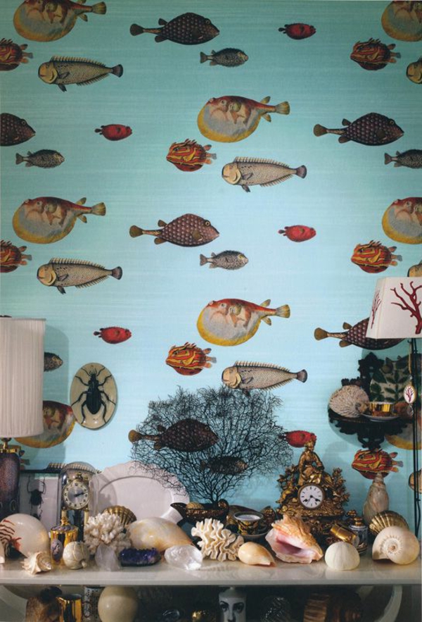 -wallpaper--design idées - concepteur papier peint avec poisson-fond-conception